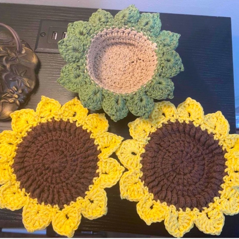 Handmade Sunflower Coasters